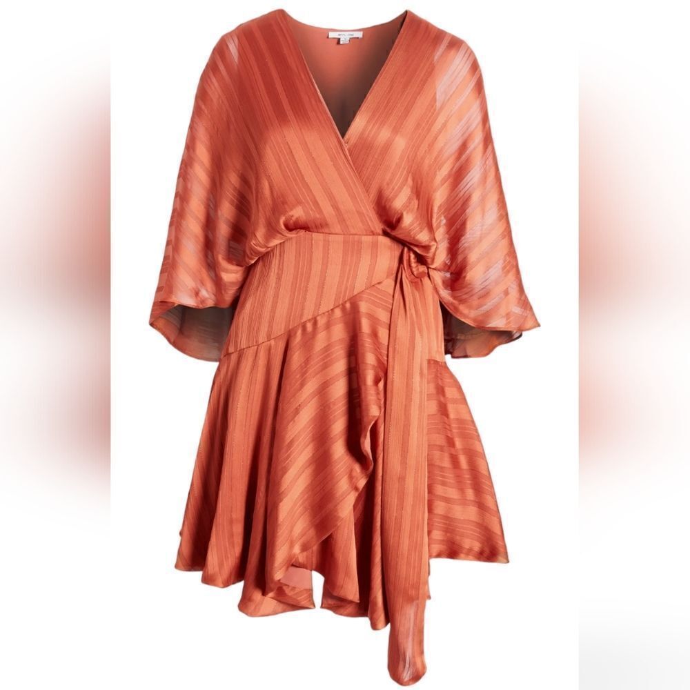 NWOT BTFL-Life Vonda Stripe Jacquard Long Sleeve Satin Mini dress